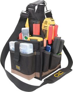8 x 8 in. Black/Khaki Fabric Multi-Compartment Tool Tote
