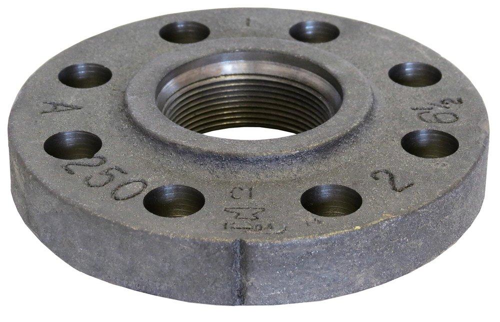 Black Threaded 250# Black Coated Cast Iron Full Body Flange 