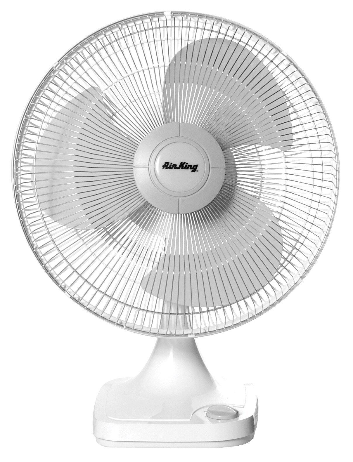 Air King America Inc White 16 in. 3-speed Polypropylene Oscillating Table Fan 