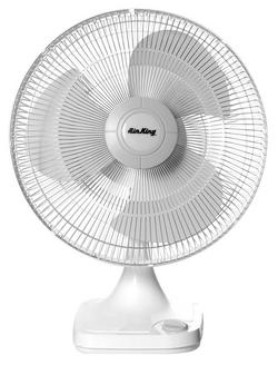16 in. 3-speed Polypropylene Oscillating Table Fan in White