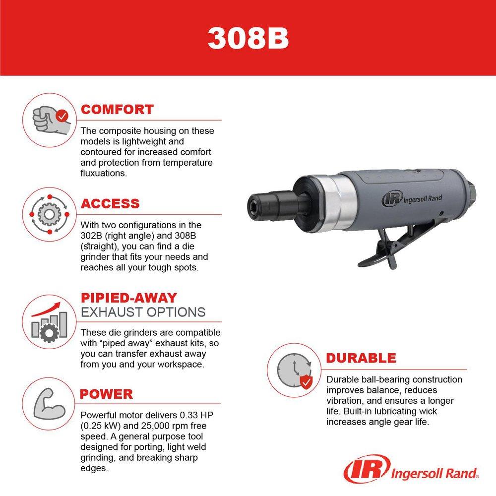 Ingersoll Rand 6-17/20 in. Air Straight Die Grinder 