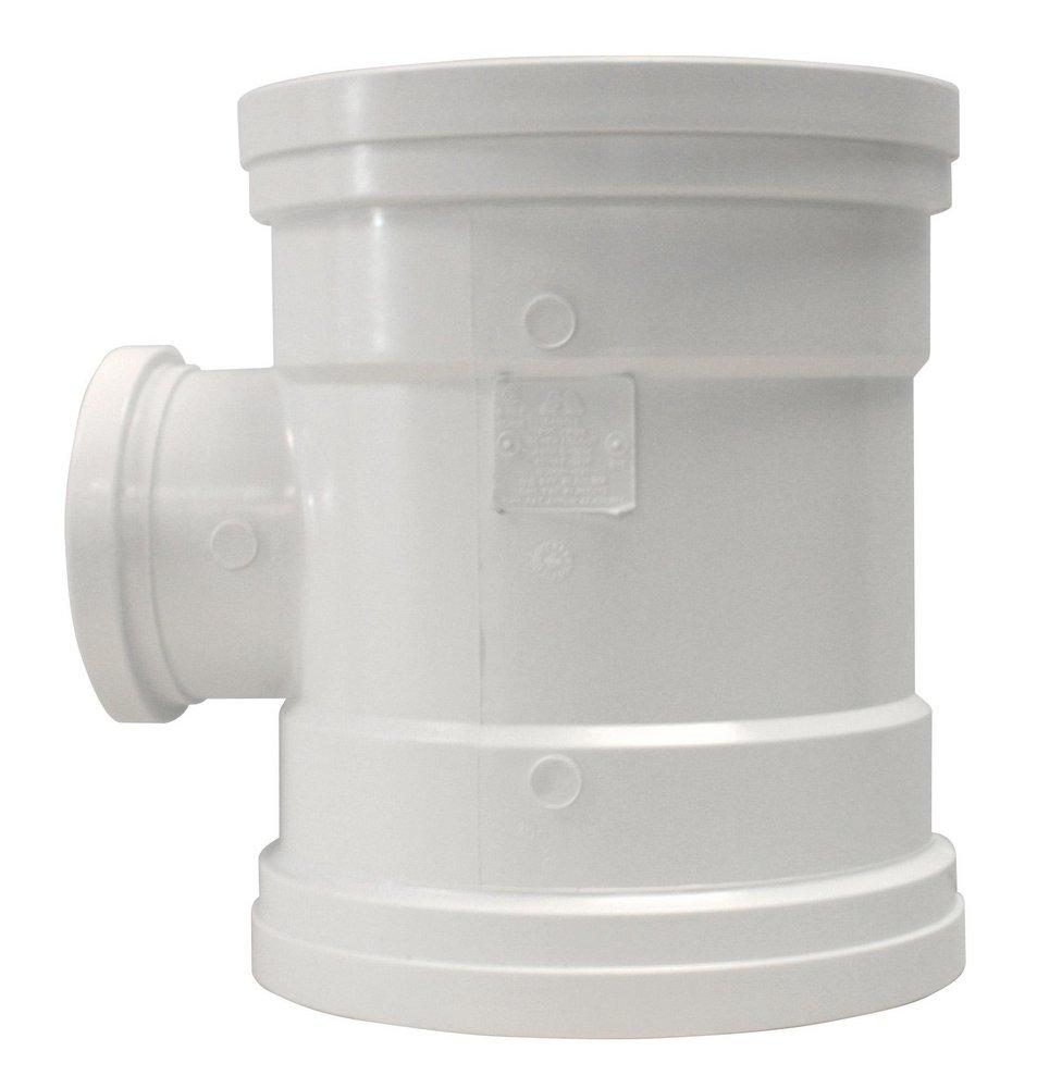 TRENCH TOUGH PLUS White Gasket Plastic Reducing Sewer Tee 