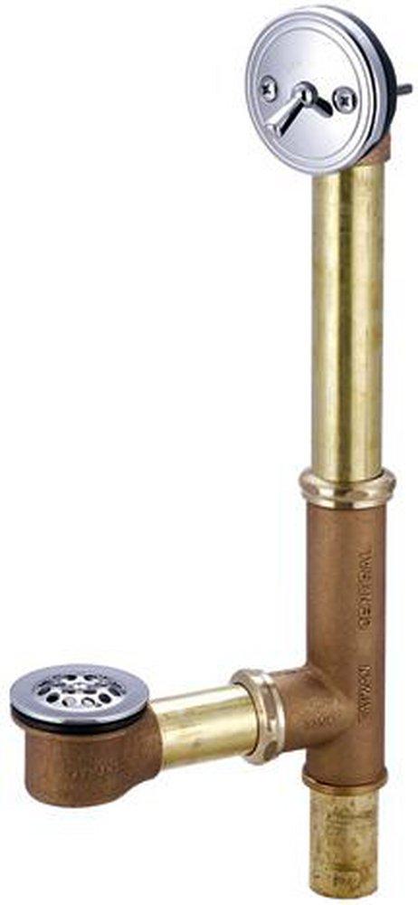 Central Brass Polished Chrome 16 in. Brass Trip Lever Drain 