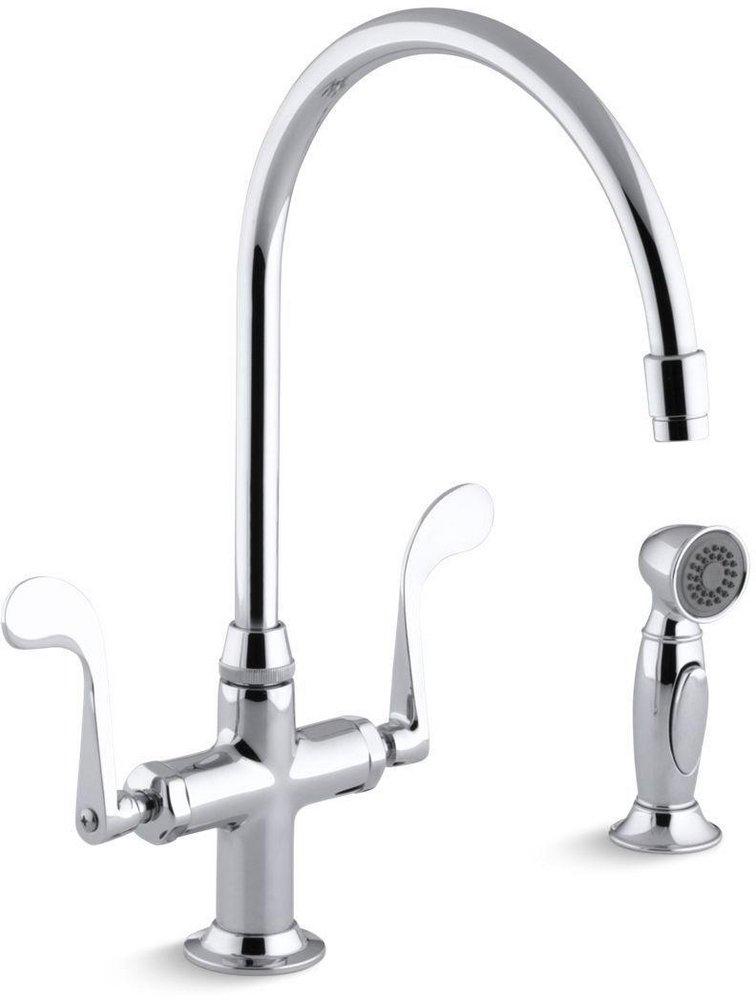 KOHLER Polished Chrome Two Handle Kitchen Faucet 