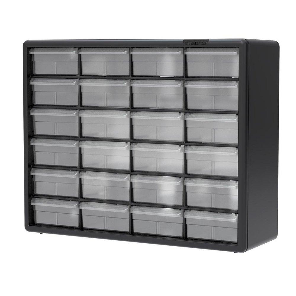 Akro-Mils Black 24-Draw Cabinet Small Part Storage 
