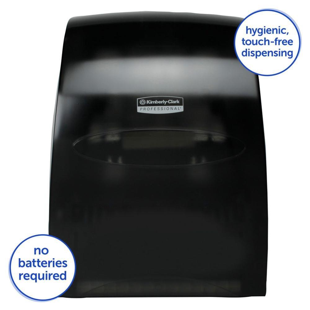 Kimberly Clark Smoke Grey Hands-Free Pull Dispensing Hard Roll Towel Dispenser 