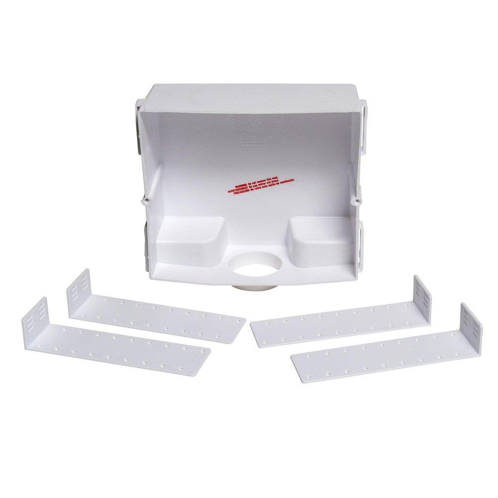 Oatey&reg; White Vent Wall Box with Face Plate 