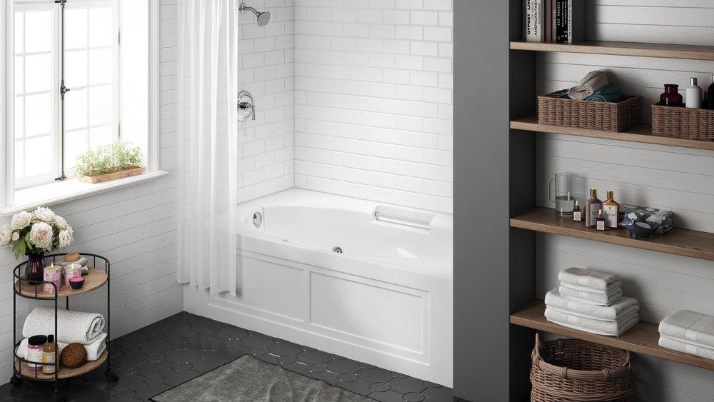 JACUZZI&reg; White 72 x 42 in. Soaker Alcove Bathtub Left Drain 