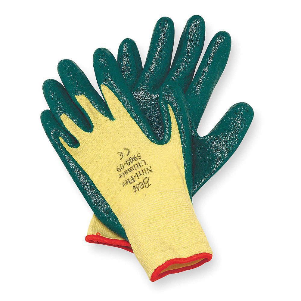 Showa Best Glove Yellow Cut and Oil Resistant Work Glove in Yellow and Green 