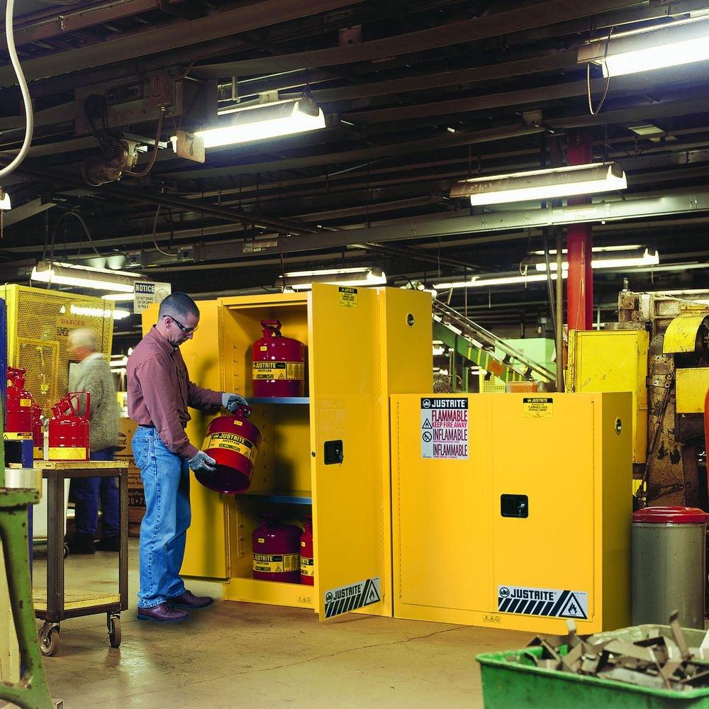 Justrite Yellow Polyester Epoxy Powder Cabinet in Yellow 