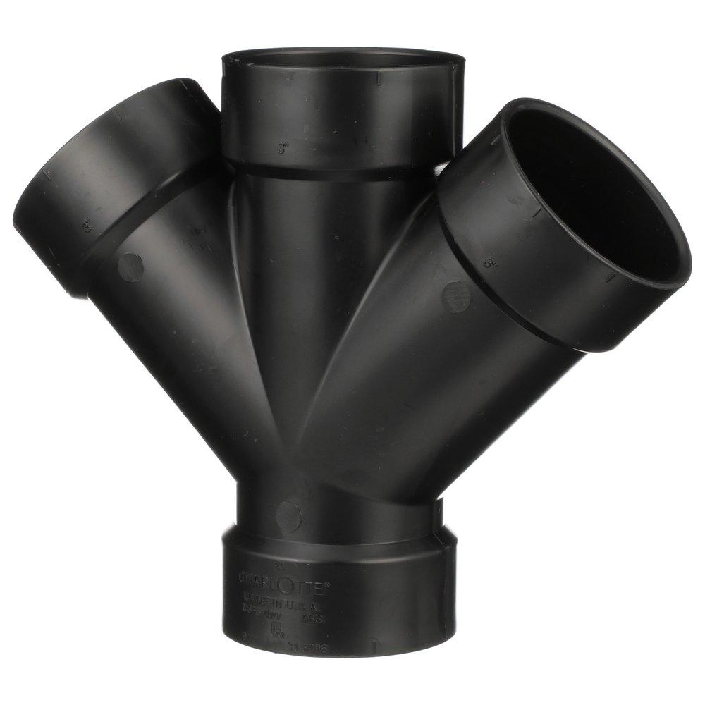 Black ABS DWV Double Wye 
