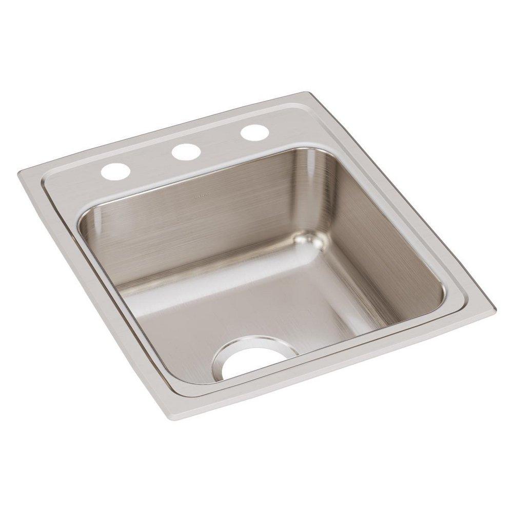 Elkay Lustrous Satin 17 x 20 in. Stainless Steel Single Bowl Drop-in Kitchen Sink in Lustrous Satin 