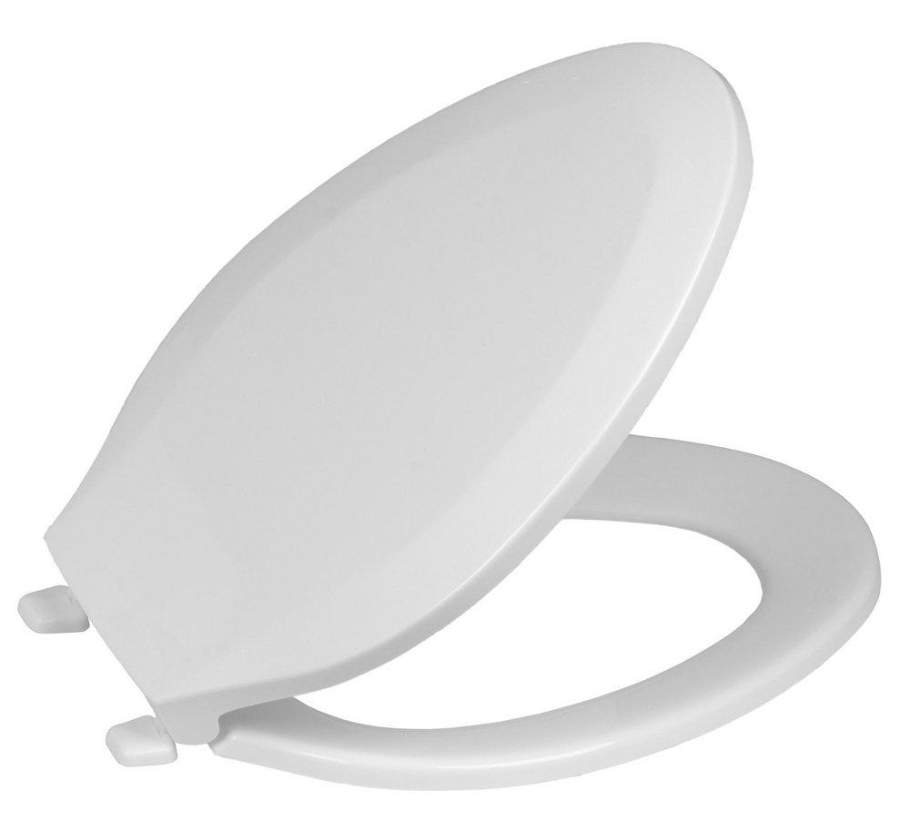 Sanderson Plumbing White Plastic Elongated Closed Front Toilet Seat 