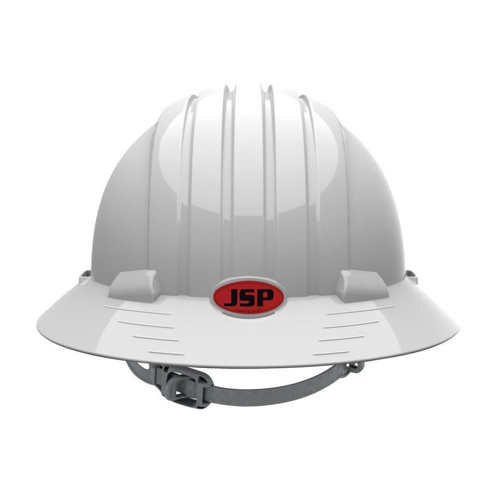 Evolution&reg; Deluxe 6141 White Full Brim Hard Hat 