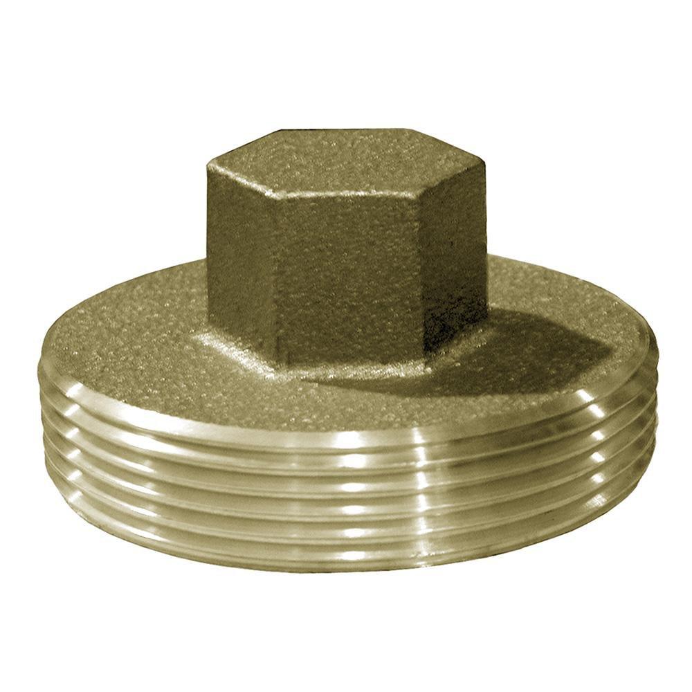 2 in. Raised Head Heavy Pattern Brass Plug - 2-3/8 in.OD image number 0