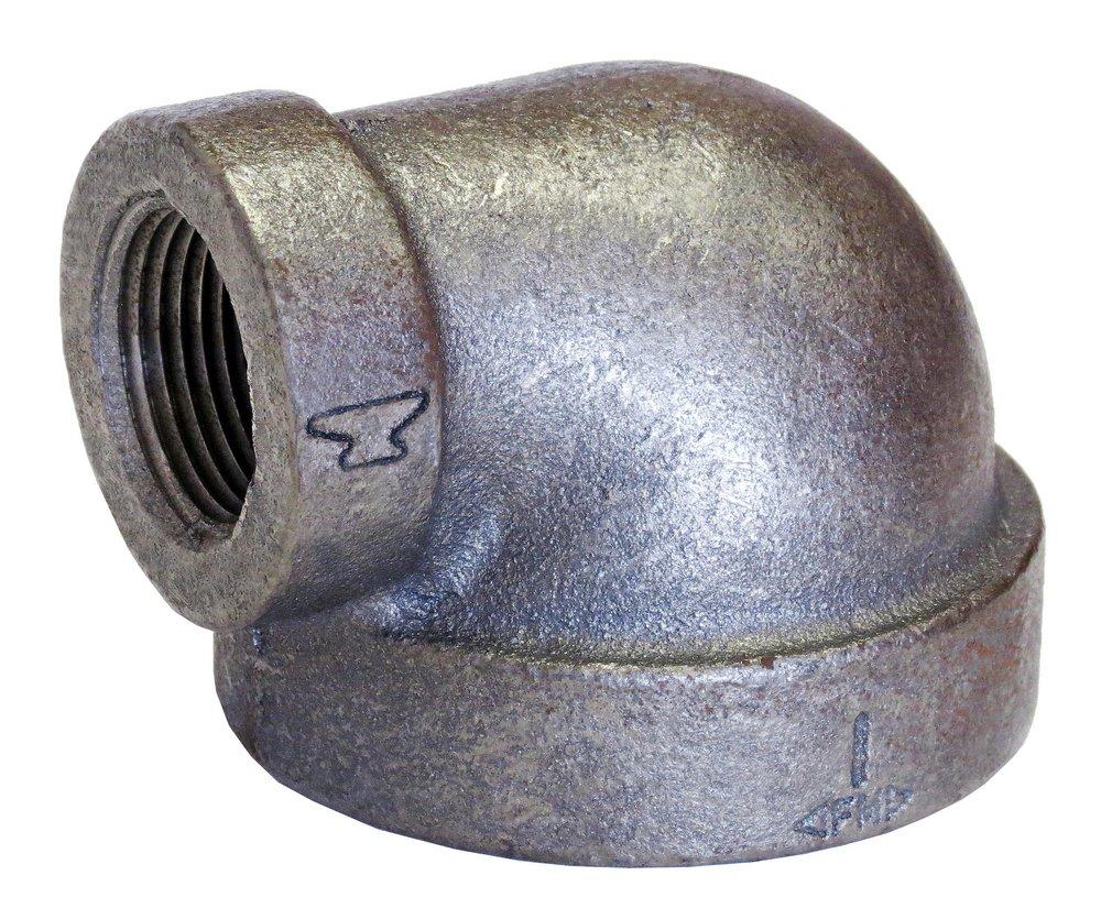 Threaded 125# Schedule 40 Standard Domestic Black Cast Iron 90 Degree Reducing Elbow 