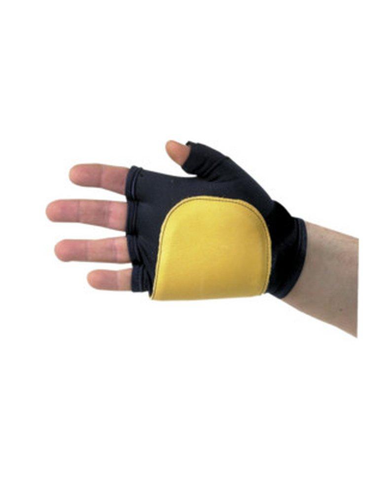 Impacto Protective Products Blue Elastomer, Nylon, Cotton, Leather and Lycra Fingerless Anti-Vibration Gloves in Yellow and Black 