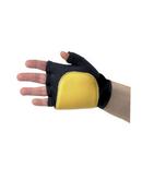 Impacto Protective Products Blue Elastomer, Nylon, Cotton, Leather and Lycra Fingerless Anti-Vibration Gloves in Yellow and Black 