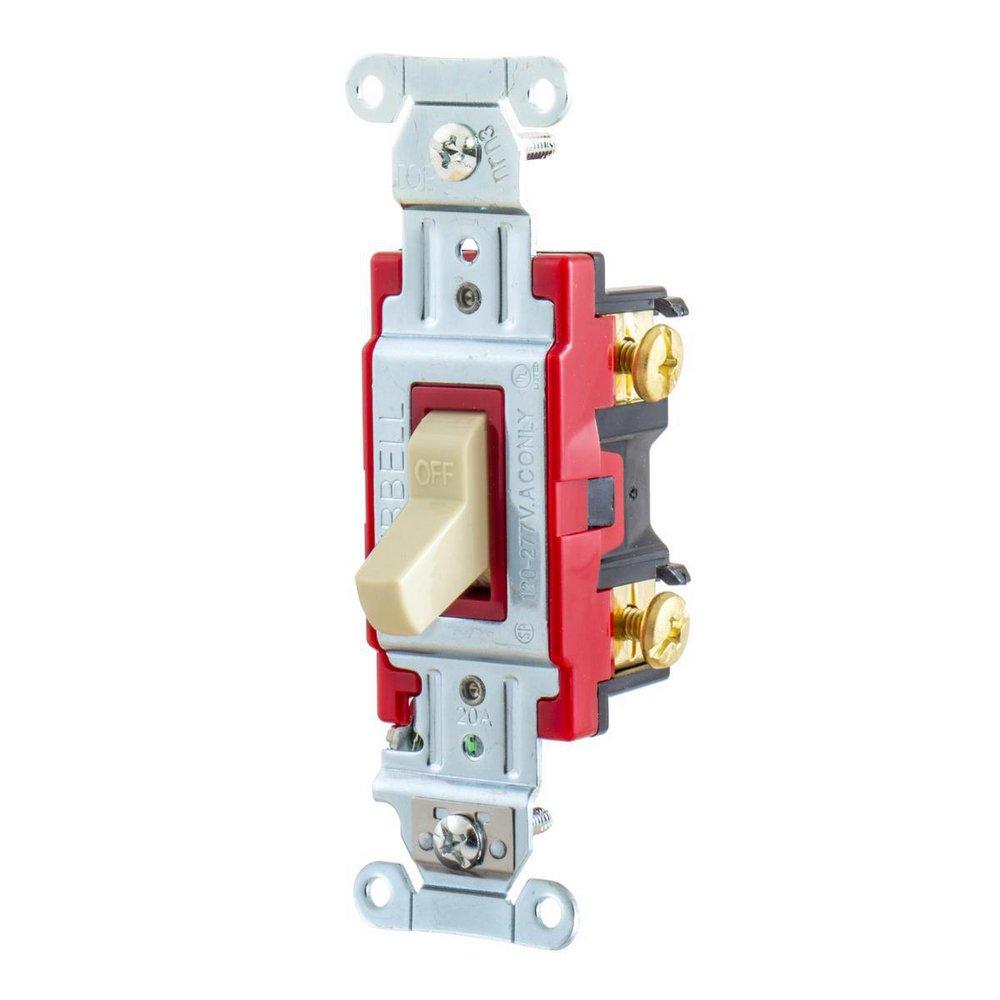 Hubbell Ivory 20A 120V 1-Pole Toggle Switch 