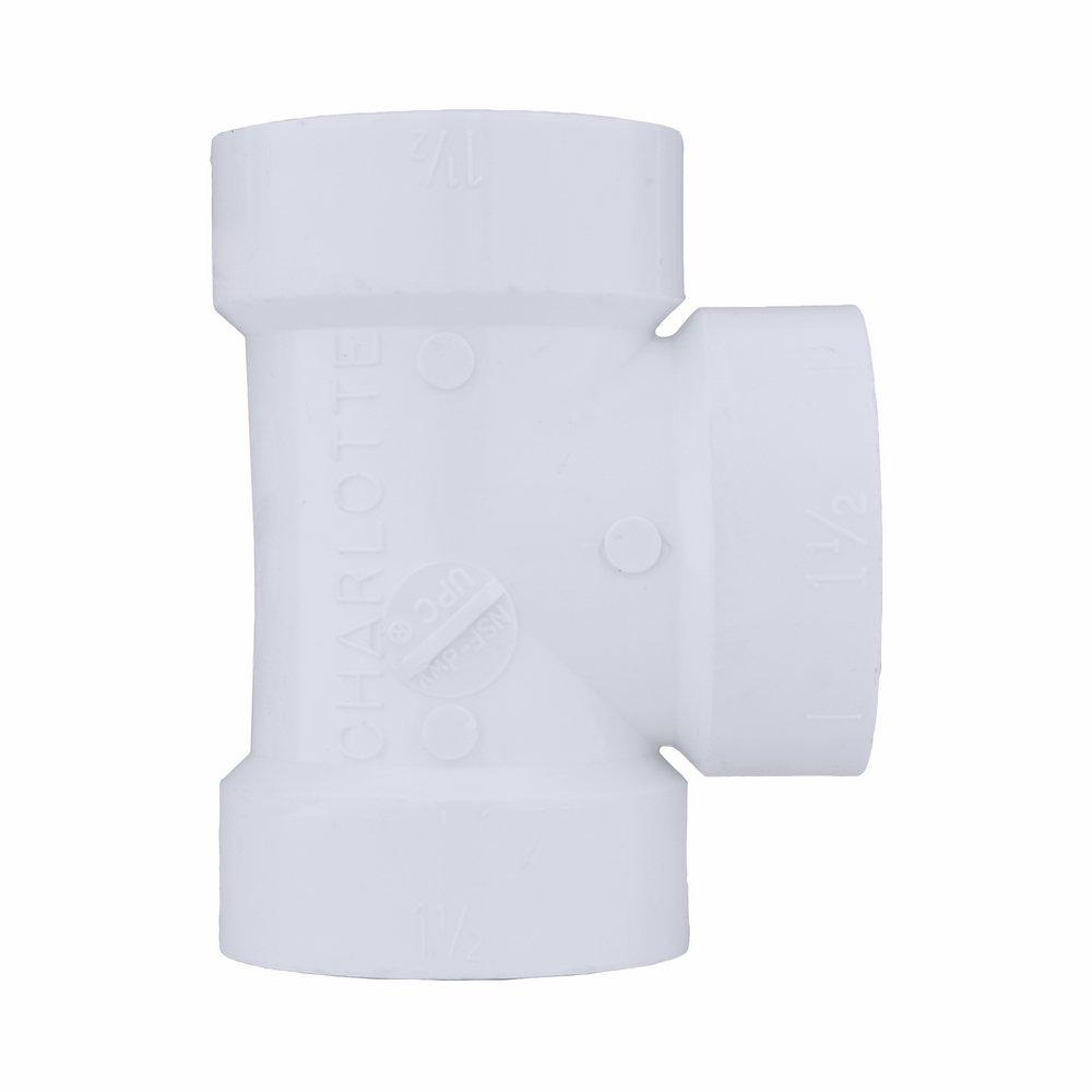 White PVC DWV Vent Tee 
