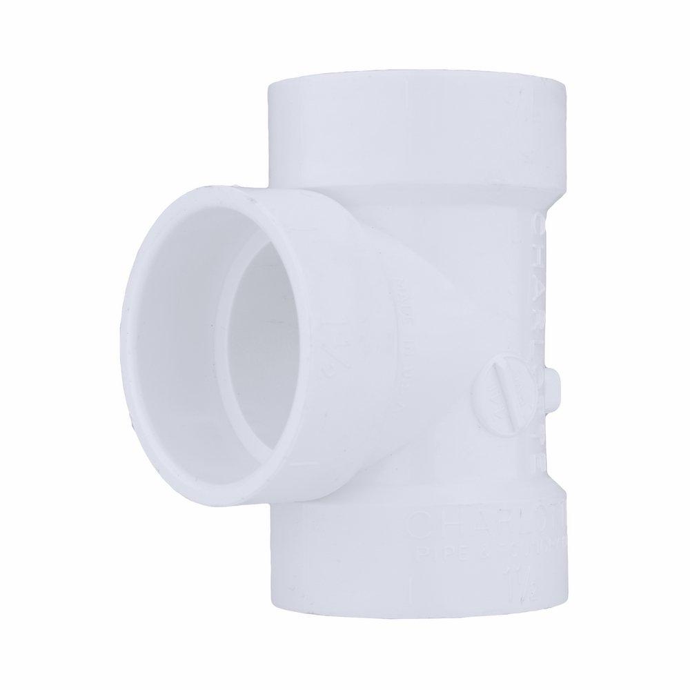 White PVC DWV Vent Tee 