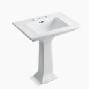 30-3/4 in. Pedestal Rectangular Bathroom Sink and Base in White