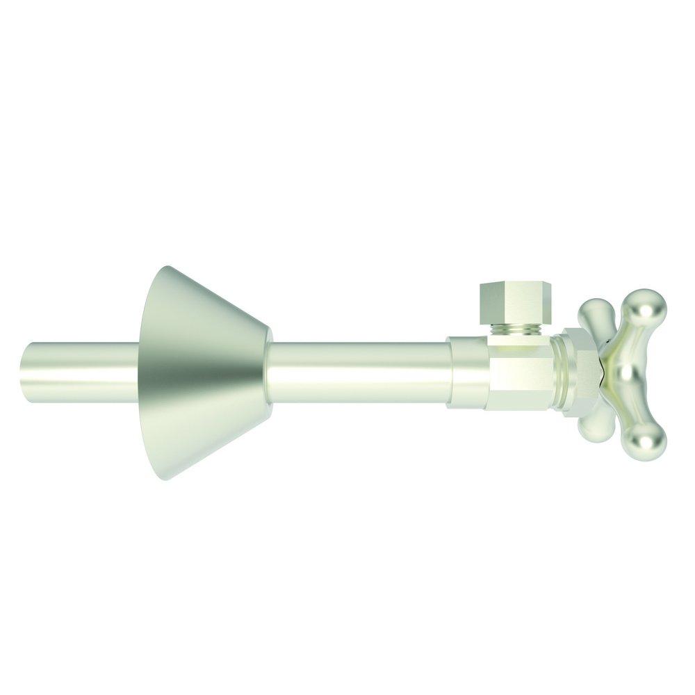 Brasstech Satin Nickel - PVD 1/2 x 3/8 in. Sweat x OD Compression Cross Angle Supply Stop Valve 