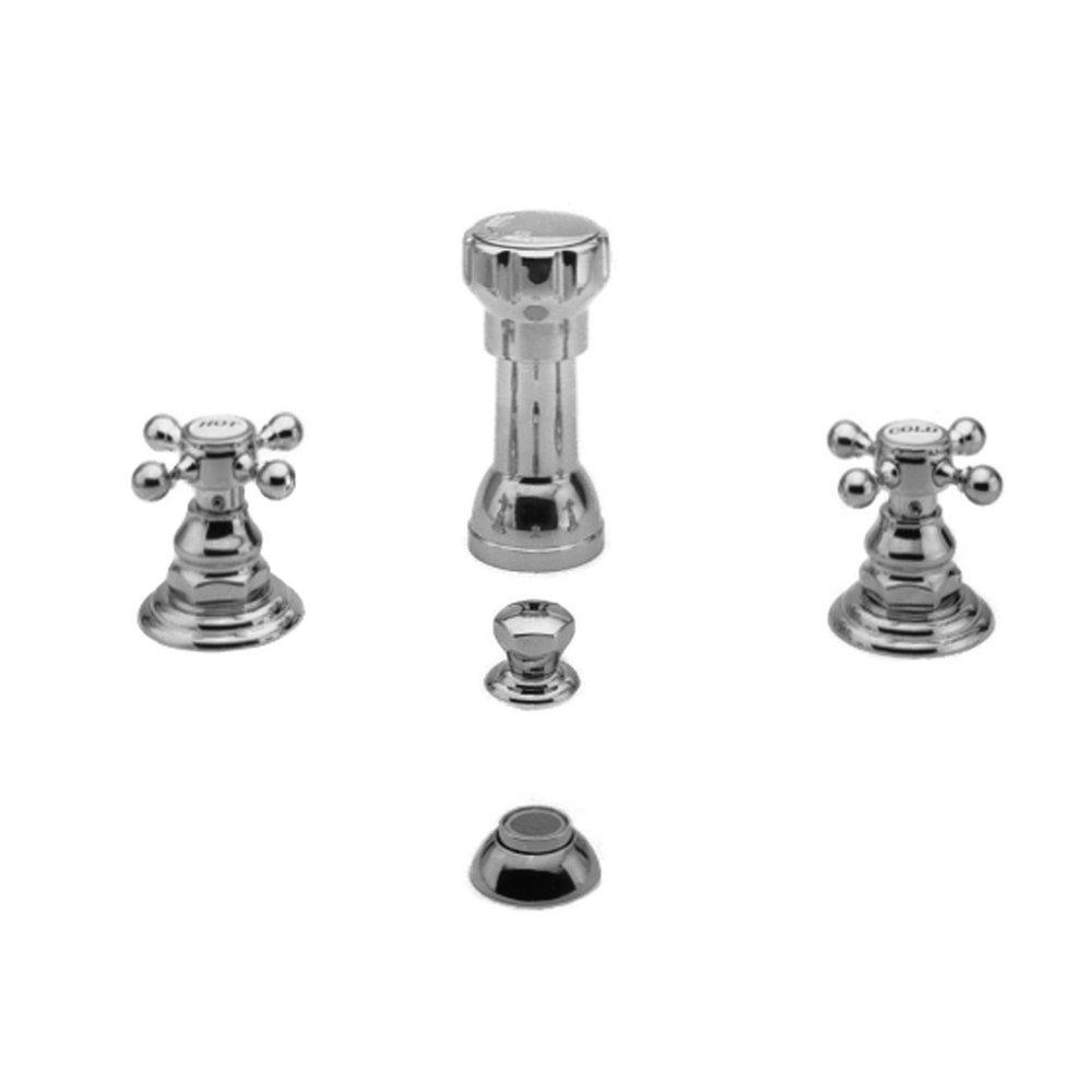 Newport Brass Polished Chrome Vertical Bidet Faucet with Vacuum Breaker and Double Cross Handle 