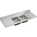 Elkay Lustertone 4 Hole Double Bowl Self-rimming or Drop-in Kitchen Sink with Double Drain Board 