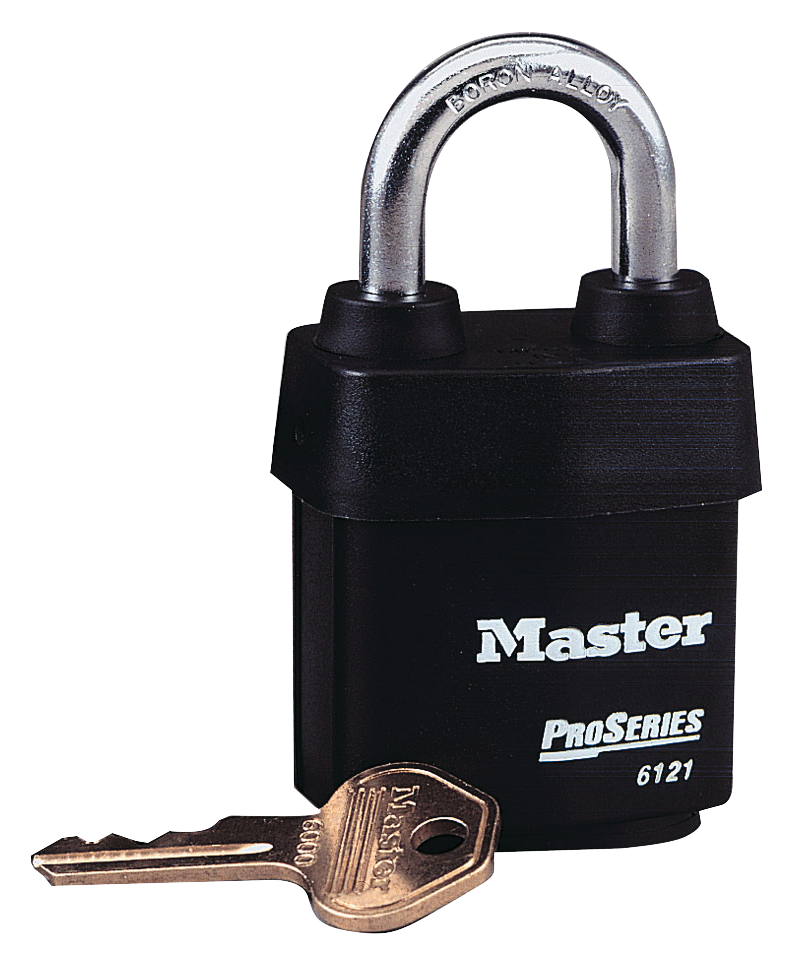 Master Lock Black 2-1/8 in. Steel Keyed Padlock in Black 