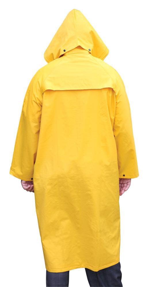 MCR Safety Yellow Raincoat with Detachable Hood in Yellow 