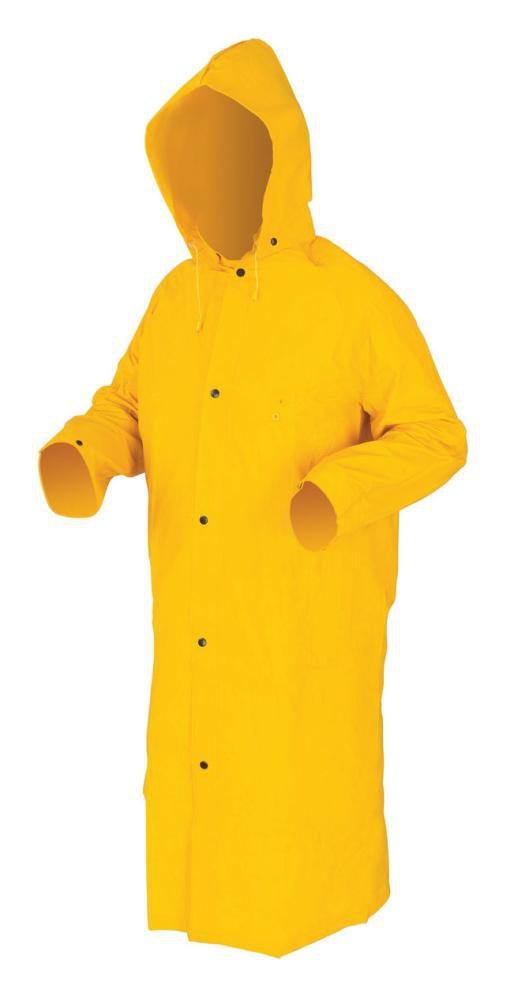 MCR Safety Yellow Raincoat with Detachable Hood in Yellow 