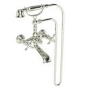 Two Handle Wall Mount Tub Filler with Handshower in Polished Nickel