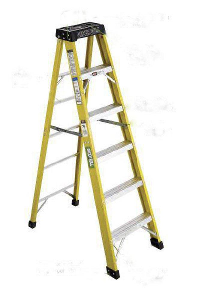 Green Bull Yellow Fiberglass Step Ladder 
