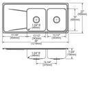 Elkay Lustrous Highlighted Satin 4 Hole Double Bowl Top Mount Kitchen Sink 