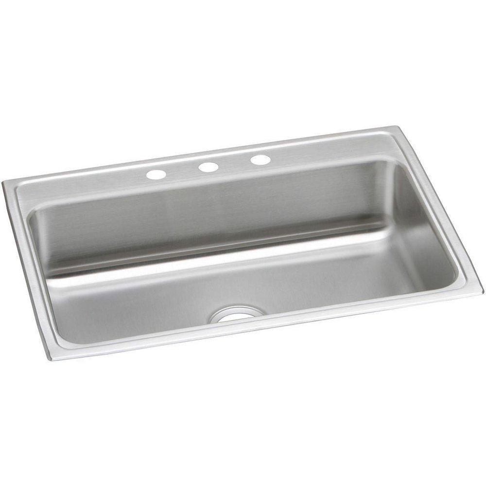 Elkay Brushed Satin 31 x 22 in. Stainless Steel Single Bowl Drop-in Kitchen Sink in Brushed Satin 