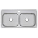 Elkay Brushed Satin 43 x 22 in. Stainless Steel Double Bowl Drop-in Kitchen Sink in Brushed Satin 