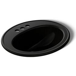 20-1/4 in. Drop-in Oval Vitreous China Bathroom Sink in Black Black&trade;