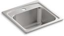 KOHLER Stainless Steel 15 x 15 in. 1 Hole Drop-in Stainless Steel Bar Sink 