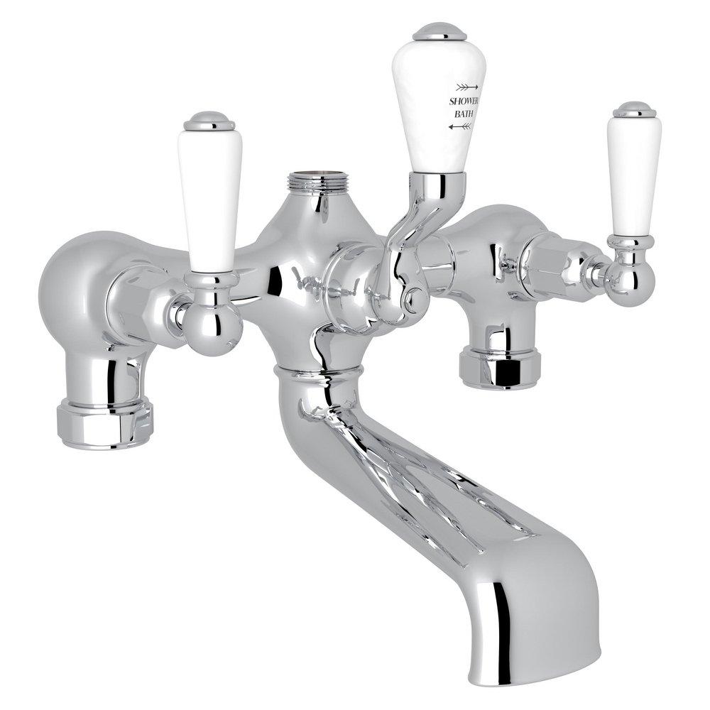 ROHL&reg; Polished Chrome Three Handle Roman Tub Faucet 