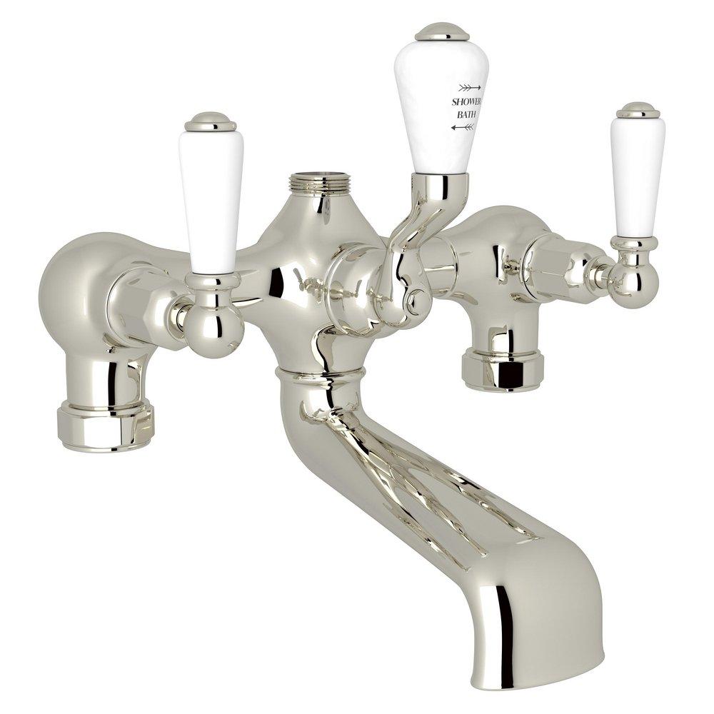 Perrin & Rowe Polished Nickel Three Handle Roman Tub Faucet 