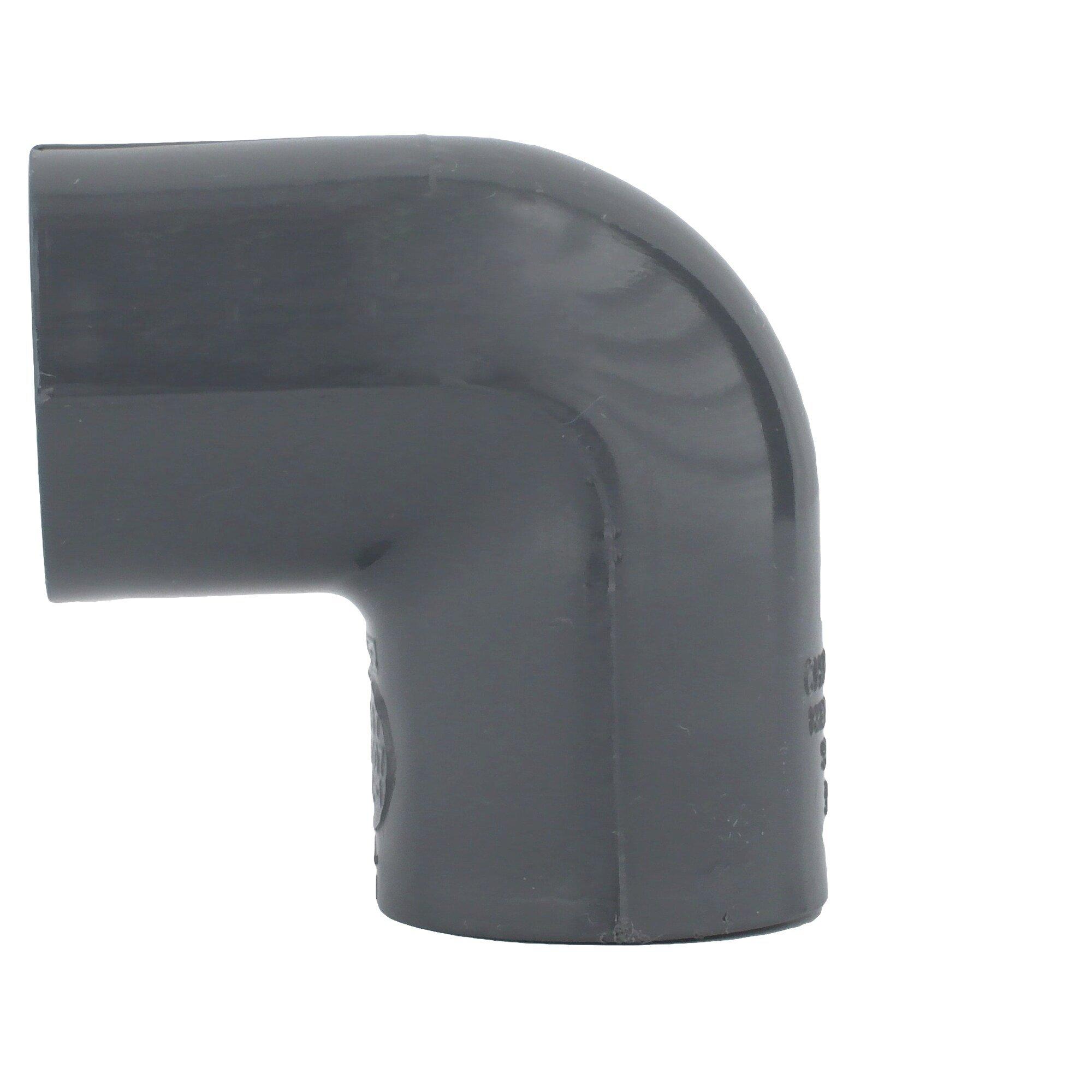 Dark Grey Socket Weld 90 Degree Schedule 80 Plastic Elbow 
