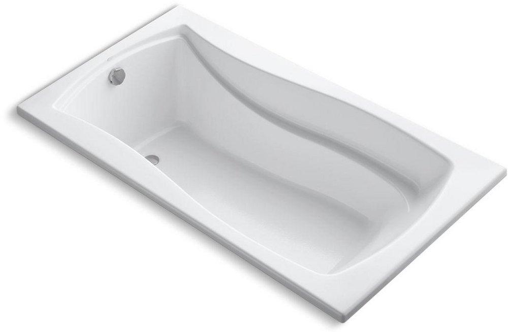 KOHLER White 66 x 36 in. Soaker Drop-In Bathtub with Reversible Drain 