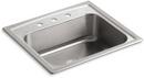 KOHLER Stainless Steel 25 x 22 in. Stainless Steel Single Bowl Drop-in Kitchen Sink 