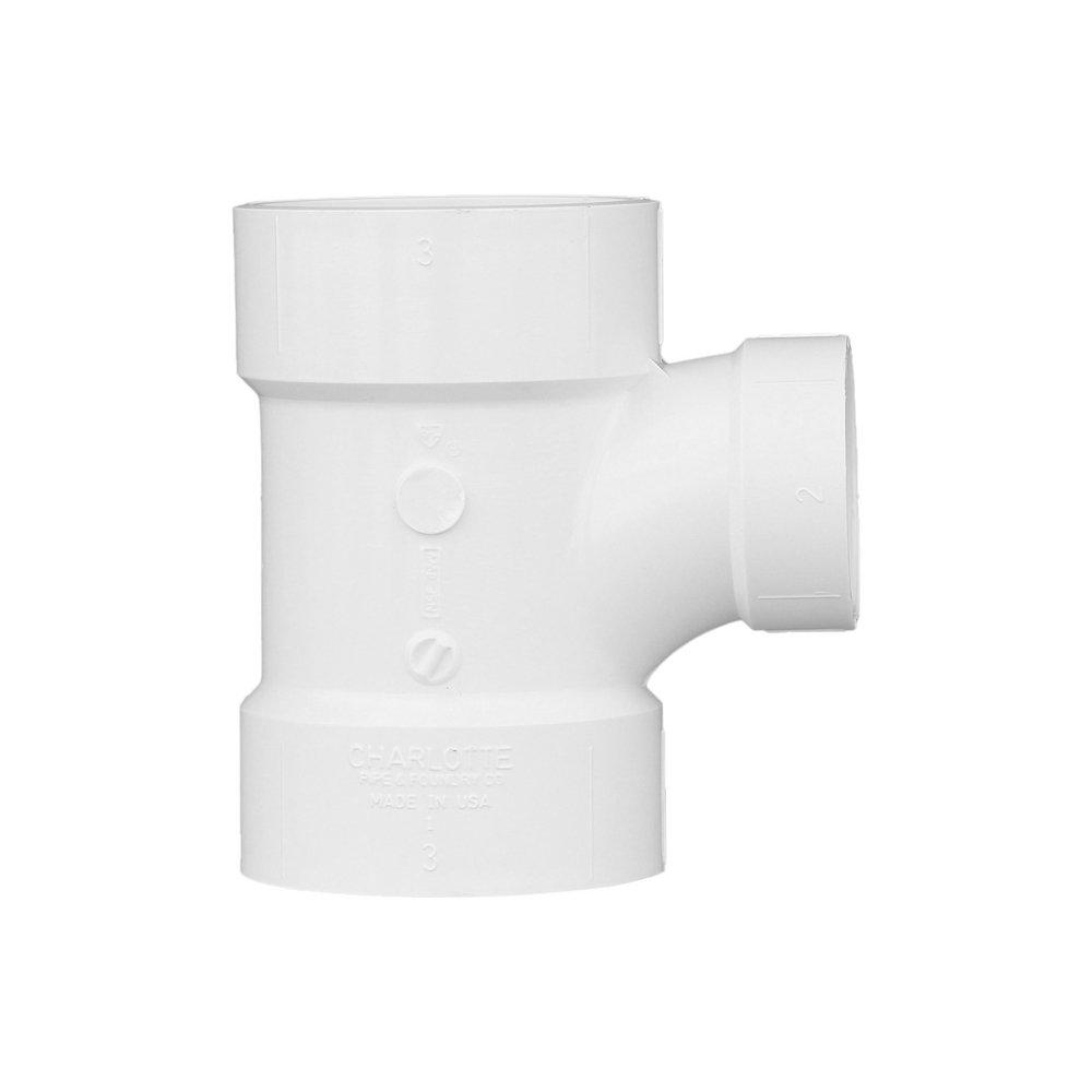 White PVC DWV Sanitary Tee 