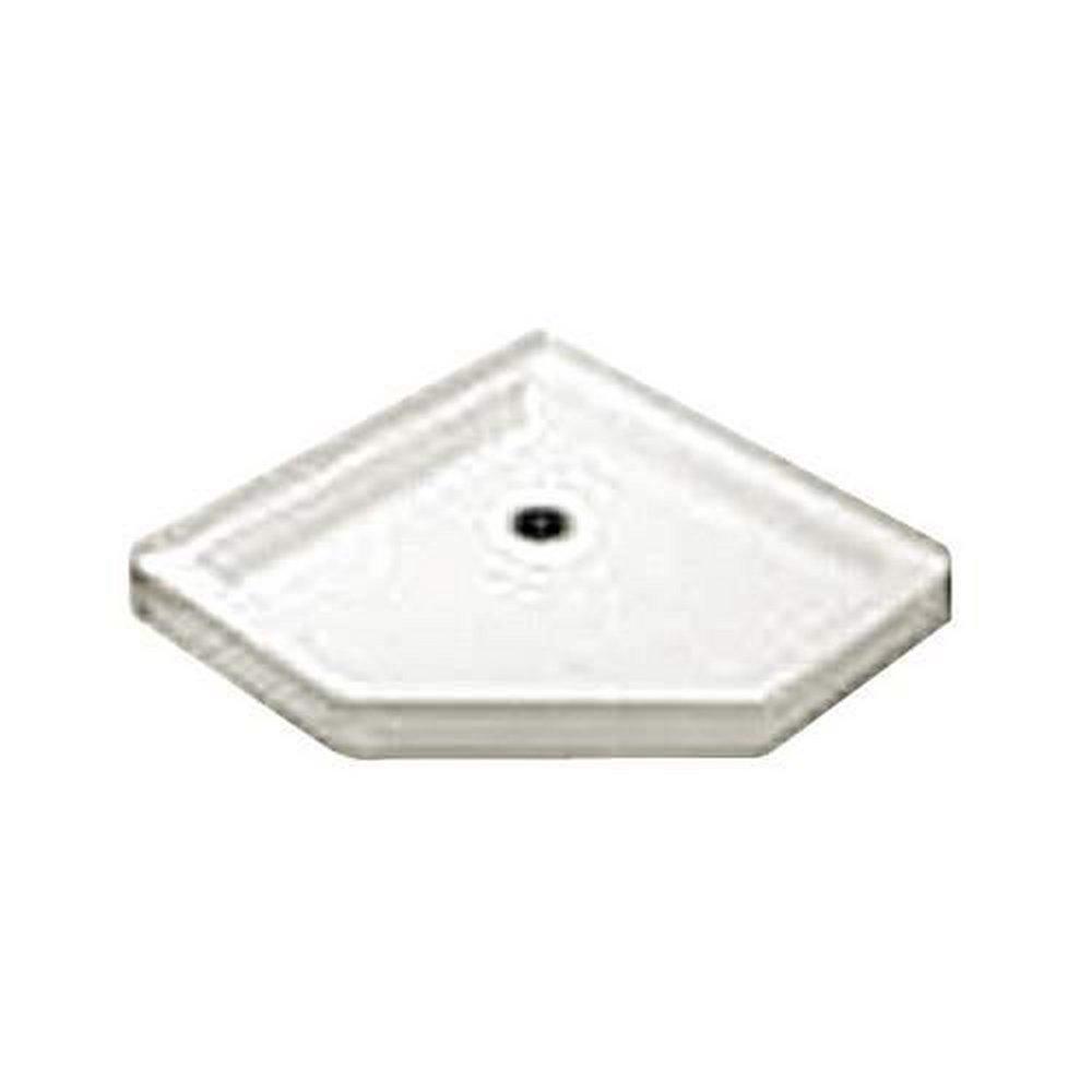 FIAT Products White 38 in. Molded Stone&reg; Shower Base with Center Drain 