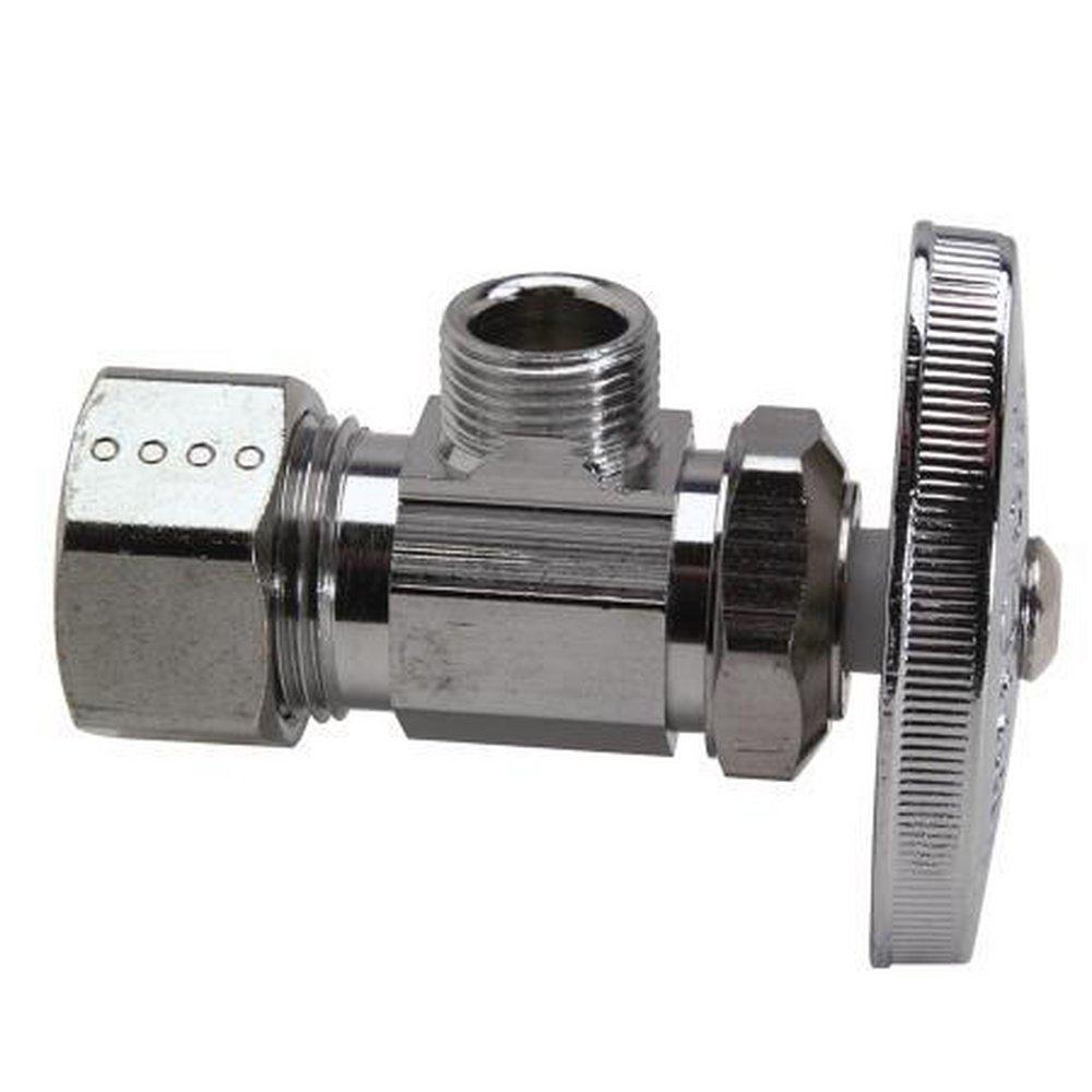 Polished Chrome 1/2 in x 3/8 in Oval Handle Angle Supply Stop Valve 