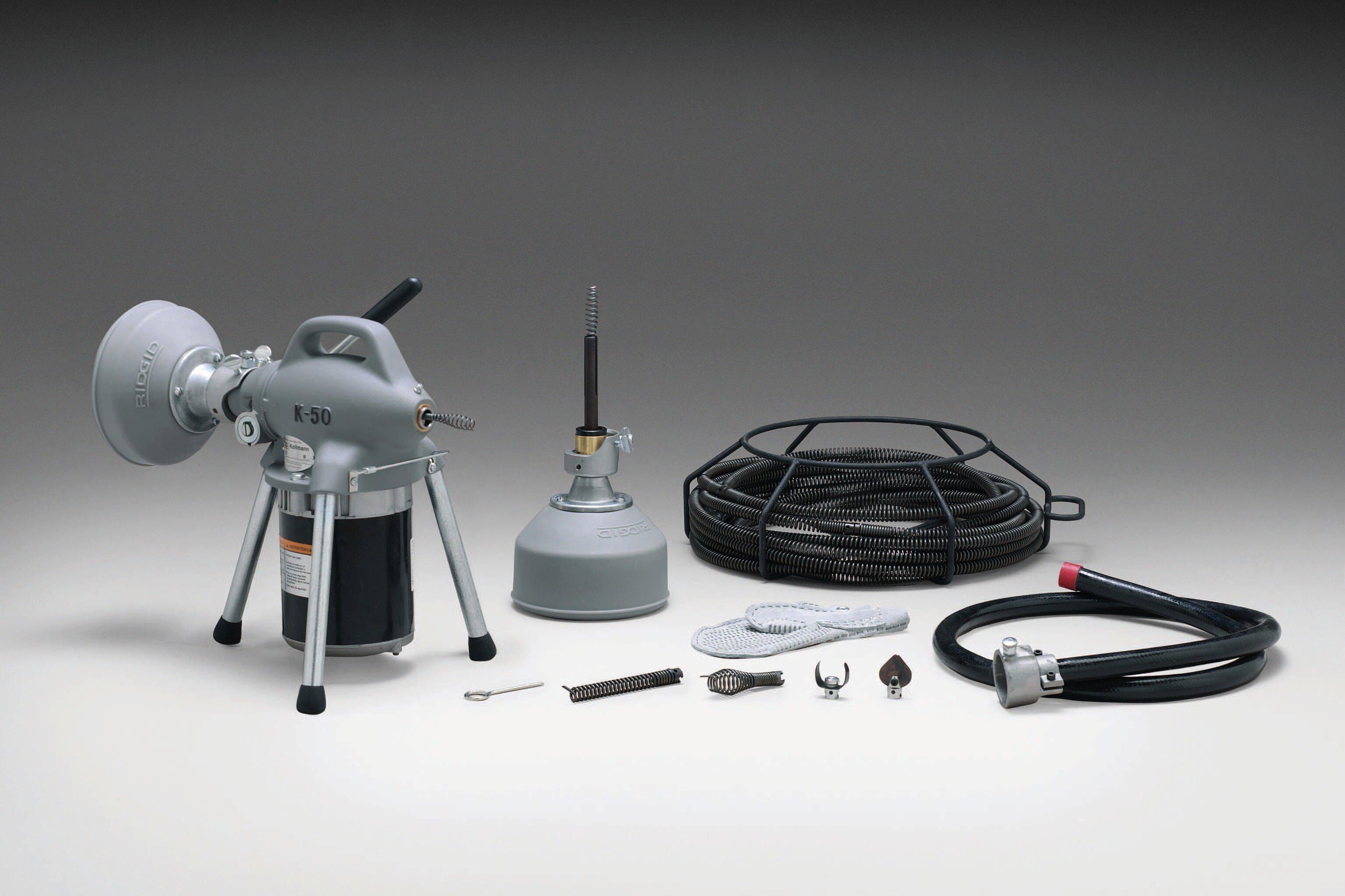 RIDGID Sectional Machine with Adapter and Cable Kit 