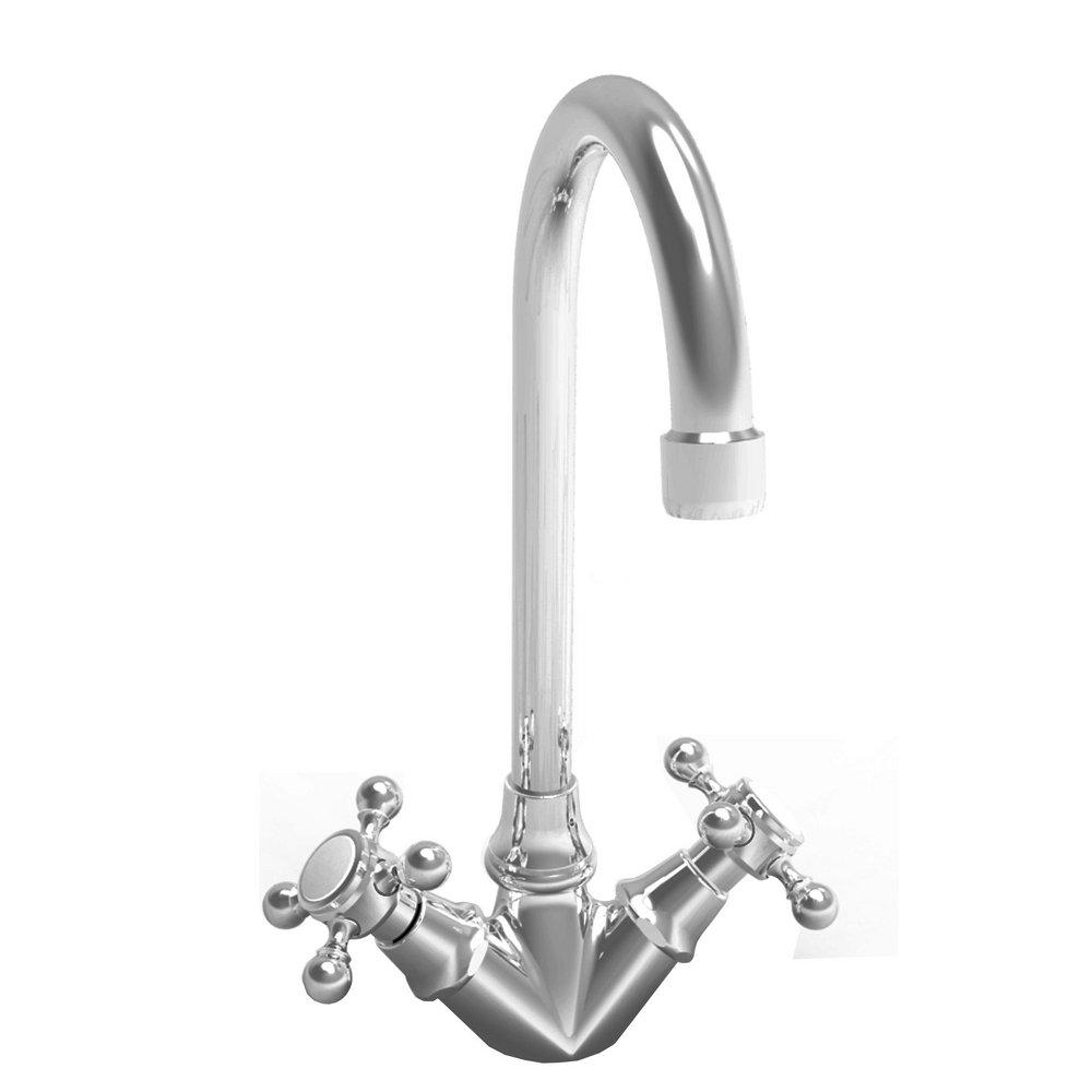 Newport Brass Polished Nickel - Natural Bar or Prep Faucet with Single Cross Handle 