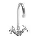 Prep Sink or Bar Faucet with Double Cross Handle in Polished Nickel - Natural